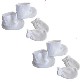 Infant Booties & Mitten Set White (Pack of 2)