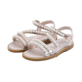 Girls Sandals Pearl Sweet Soft Children's Beach Shoes Kids Summer Floral Sandals Princess Fashion Cute Baby Girl Shoes