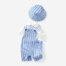 Baby Boy Solid Color Onesies Combo Striped Overalls Shorts Sets