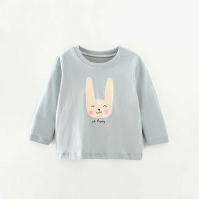 Baby Girl Cartoon Bunny Print Pattern Loose Cotton Shirt