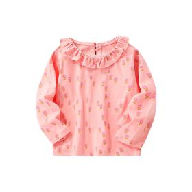 Baby Girl Floral Print Pattern Ruffle Collar Cotton Shirt