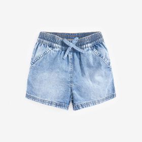 Baby Girl Wash Blue Loose Waist Summer Shorts