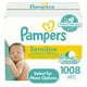 Pampers Sensitive Baby Wipes 12X Flip-Top Packs 1008 Wipes (Select for More Options)