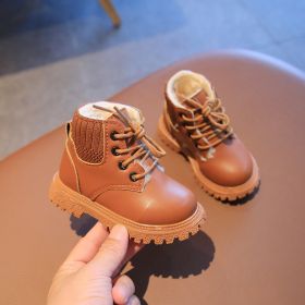 Winter Plush Kids Martin Boots Fashion Leather Shoes for Toddlers Baby Boy Girl Warm Soft Antislip Casual Short Boots Kids Shoes
