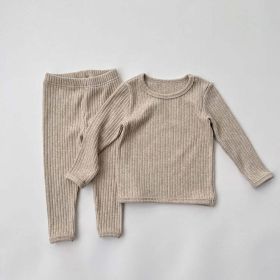 Baby Solid Color Comfy Fabric Shirt Sets Pajamas Home Clothes