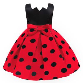 Baby Girl Polka Dot Graphic Sleeveless Performance Evening Dress