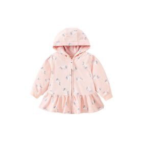 Baby Girl Unicorn Print Pattern Ruffle Hem Long Sleeve Coat