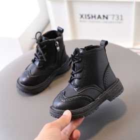 High Top Classic Black Brown Shoes for Kids England Style Handsome Baby Boys Wedding Party Shoes Spring Autumn Shoes Girl F08234