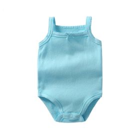 Baby Girl Solid Color Bow Tie Patched Design Sling Onesies