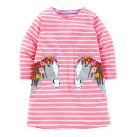 Baby Girl Embroidered Pattern Striped Design A-Line Design Dress
