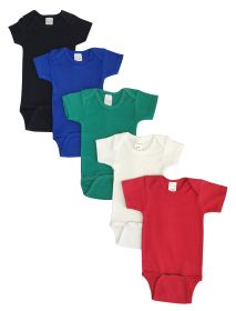Unisex Baby 5 Pc Onezies (Color: Black/Blue/Green/Red, size: large)