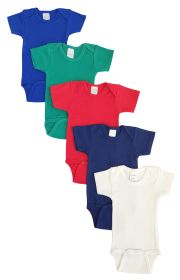 Unisex Baby 5 Pc Onezies (Color: Blue/Green/Red/Navy/, size: medium)