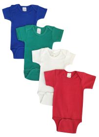 Unisex Baby 4 Pc Onezies (Color: Blue/Green/Red, size: Newborn)