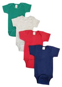 Unisex Baby 4 Pc Onezies (Color: Green/Grey/Red/Navy, size: small)