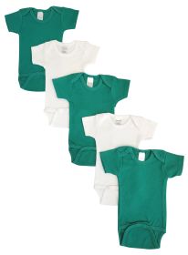 Unisex Baby 5 Pc Onezies (Color: Green/Green/Green, size: small)