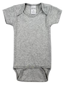 Heather Grey Interlock Short Sleeve Bodysuit Onezies (Color: Grey, size: large)