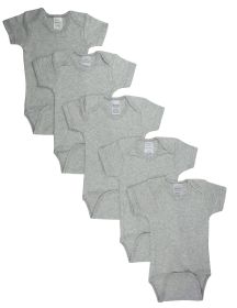 Grey Bodysuit Onezies (Pack of 5) (Color: Grey, size: large)