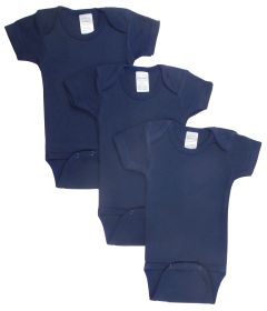 Navy Bodysuit Onezies (Pack of 3) (Color: Navy, size: large)