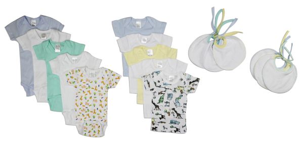 Baby Boy 16 Pc Layette Sets (Color: White/Blue, size: Newborn)