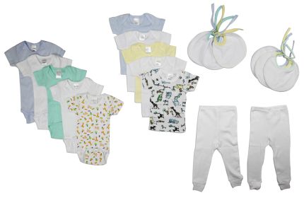 Baby Boy 18 Pc Layette Sets (Color: White/Blue, size: medium)