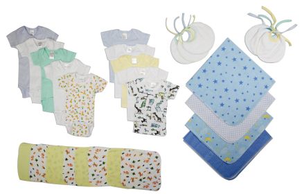 Boys 28 Piece Layette Set (Color: White/Blue, size: Newborn)