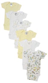 Unisex Baby 6 Pc Onezies (Color: White, size: Newborn)