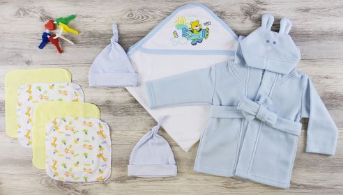 Hooded Towel, Hats and Wash Cloths (Color: Blue/Yellow/, size: Newborn)
