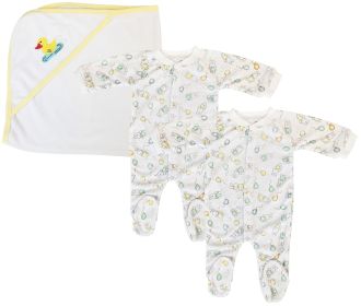 Unisex Closed-toe Sleep & Play (Pack of 3 ) (Color: White/Yellow, size: small)