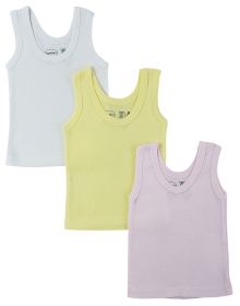 Girls Pastel Tank Top 3 Pack (Color: Pink/Yellow/White, size: small)