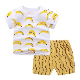 Children's Children's Summer Clothing Round Neck Short Sleeve Suit (Option: Style1-80cm)