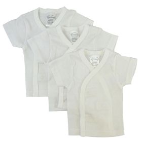 White Side Snap Short Sleeve Shirt - 3 Pack (Color: White, size: Newborn)