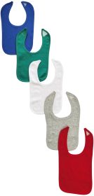 5 Baby Bibs (Color: Blue/Green/White/Grey/Red, size: One Size)
