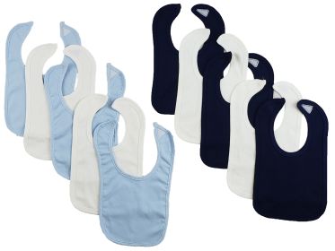10 Baby Bibs (Color: Blue/White/Red, size: One Size)