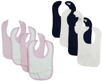 8 Baby Bibs (Color: Pink/White/Navy, size: One Size)