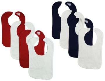 8 Baby Bibs (Color: Red/White/Navy, size: One Size)