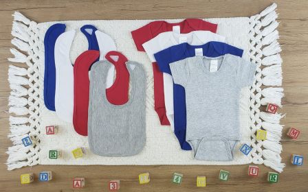 8 Pc Layette Baby Clothes Set (Color: White/Red/Blue/Grey, size: medium)