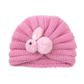 Children Wool Knitted Hat Autumn And Winter (Option: Pink Rabbit)