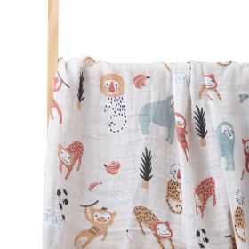 Newborn Baby Swaddling Quilt Pure Cotton Gauze Bath Towel Swaddling Wrapping Towel (Option: S136-120 Ã— 110cm)