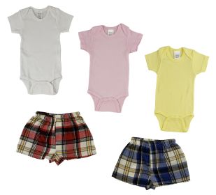 Infant Onezies and Boxer Shorts (Color: Pink, size: Newborn)