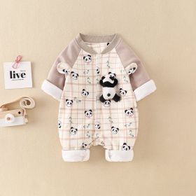 Rompers Spring And Autumn Newborn Jumpsuit (Option: Pink-66cm)