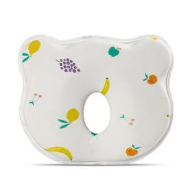 Cartoon Four Seasons Baby Headrest Anti-deviation Head Shaping For Children And Kids Pillow (Option: White Background Fruit-25 Ã— 23 Ã— 3)