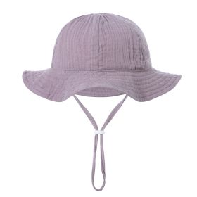 Baby Cotton Basin Bucket Hat (Option: Grape Purple-Suitable For 0to12 Months Baby)