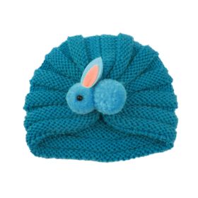 Children Wool Knitted Hat Autumn And Winter (Option: Hole Blue Rabbit)