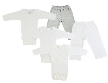 Infant Long Sleeve Onezies and Track Sweatpants (Color: Grey/White, size: Newborn)