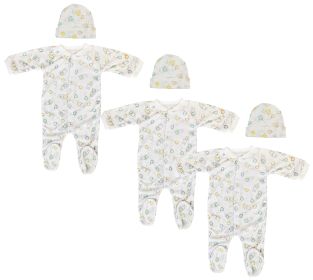 Unisex Closed-toe Sleep & Play with Caps (Pack of 6 ) (Color: White, size: small)