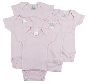 Short Sleeve One Piece 5 Pack (Color: Pink, size: small)