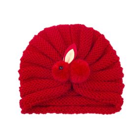 Children Wool Knitted Hat Autumn And Winter (Option: Red Rabbit)