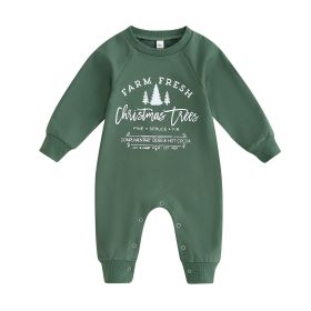 Baby Boys And Girls Long Climbing Jumpsuit Christmas (Option: Green-60cm)