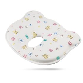Cartoon Four Seasons Baby Headrest Anti-deviation Head Shaping For Children And Kids Pillow (Option: White Low Letter Bear-25 Ã— 23 Ã— 3)