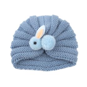 Children Wool Knitted Hat Autumn And Winter (Option: Blue Rabbit)